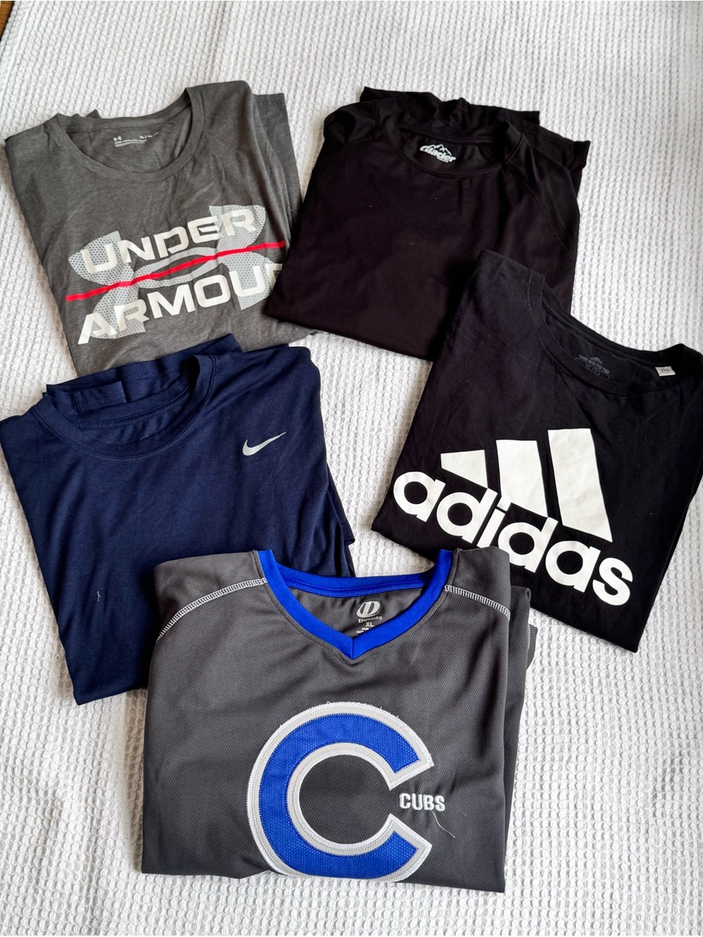 Assorted Men’s Athletic T-Shirt Bundle – Nike, Adidas, Under Armour, Champion